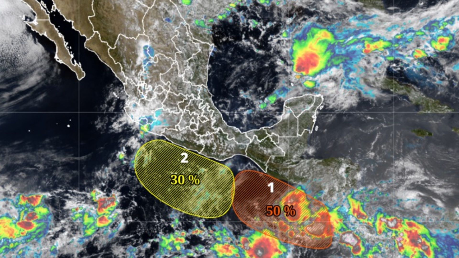 Posible formación de zonas de baja presión en México. Foto: Conagua